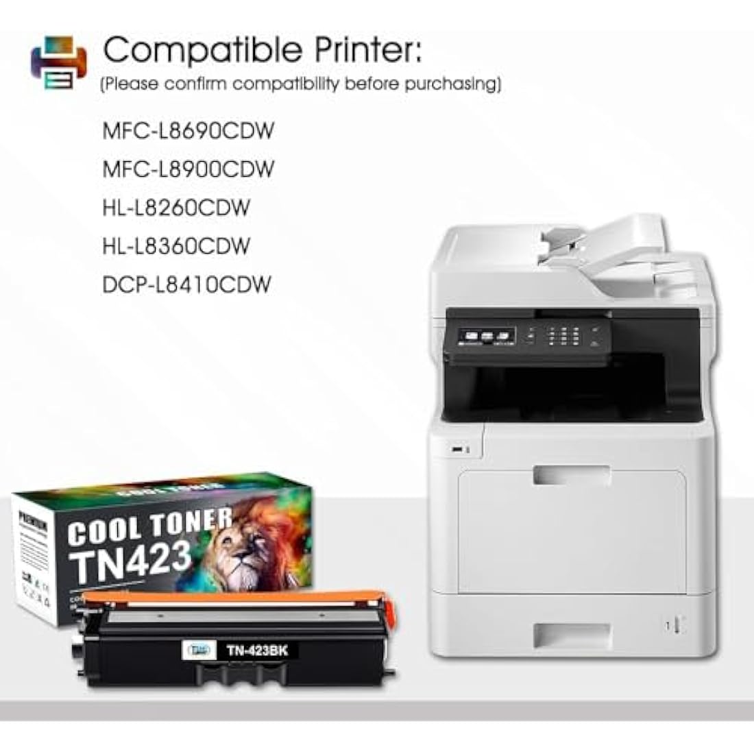 Cool Toner TN423 Compatible Cartridge for Brother HL-L8260CDW (4-Pack)