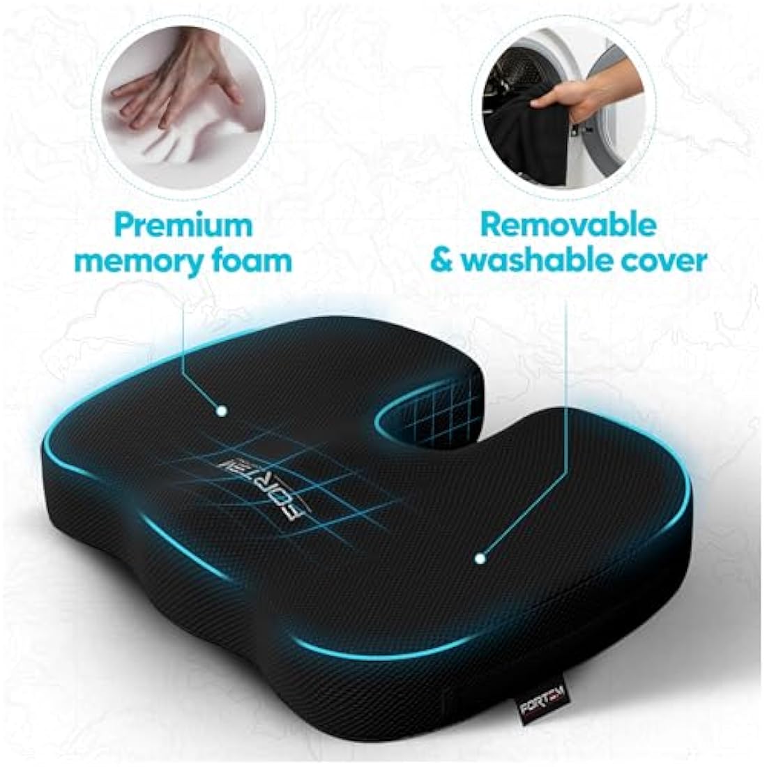 Jolof Store Memory Foam Lumbar Support Pillow and Seat Cushion Set