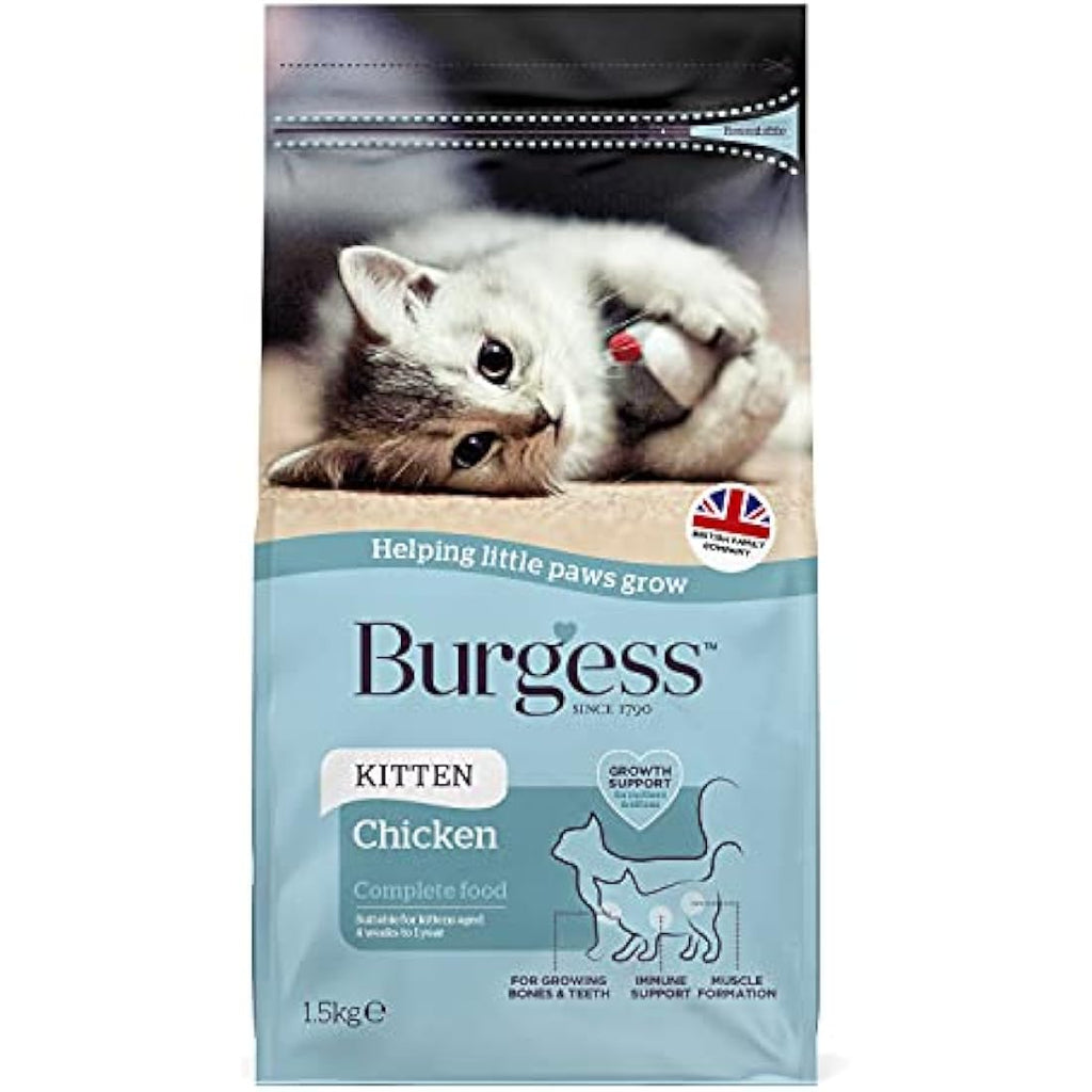 Burgess Chicken Dry Kitten Food – Growth & Immune Support, 1.5 kg
