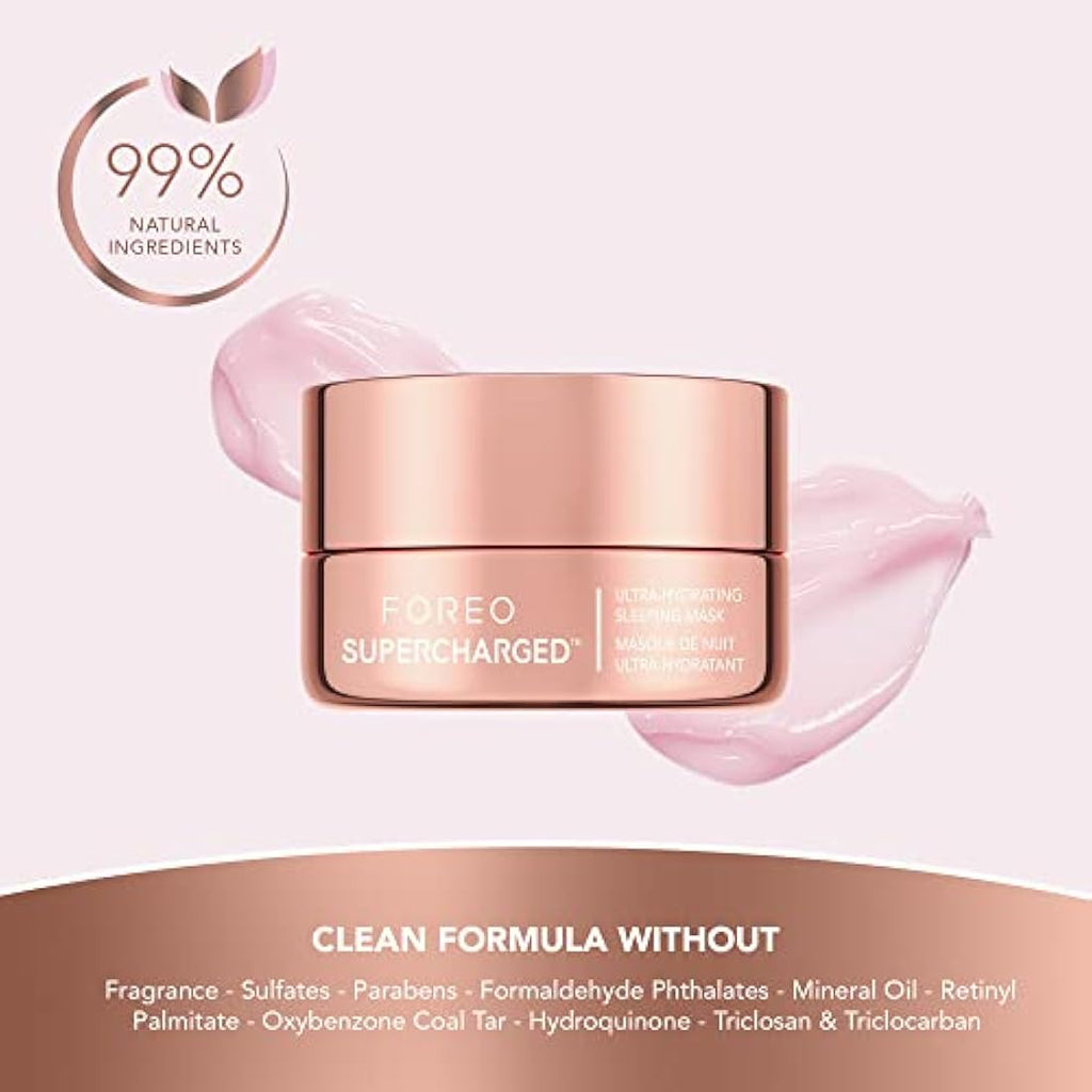 FOREO SUPERCHARGED Overnight Mask – Rejuvenating Night Cream with HA, 75ml