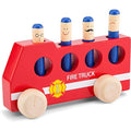 New Classic Toys Wooden Pop-Up Fire Truck – FSC Certified Red Toy