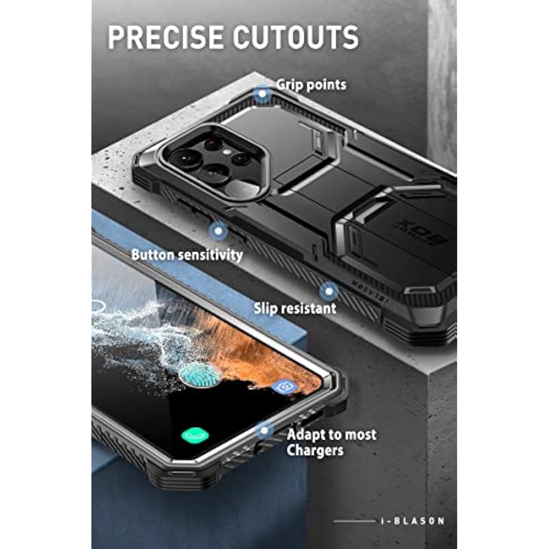 i-Blason Armorbox Samsung Galaxy S23 Ultra Case | Rugged Full-Body Black