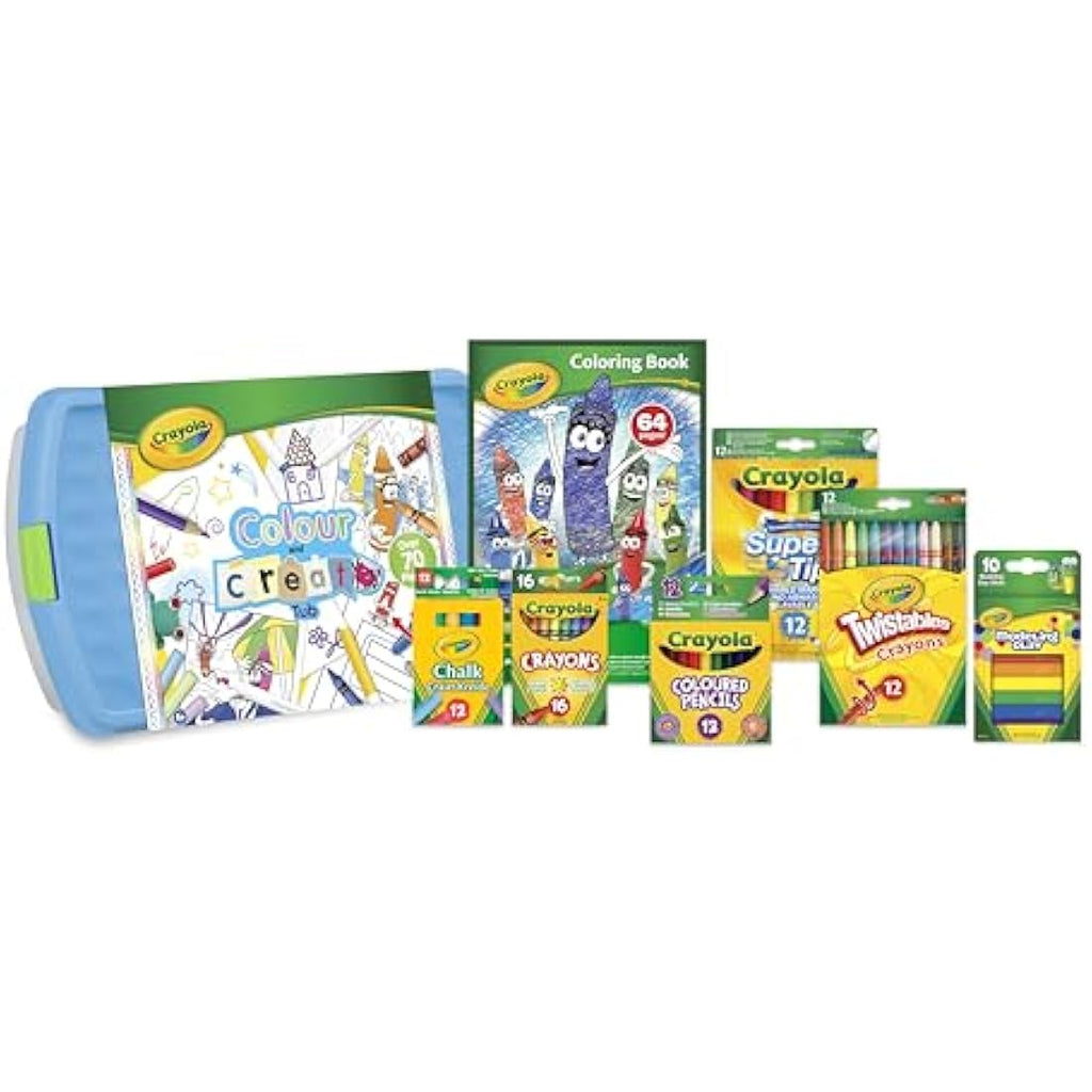 Crayola Colour and Create Tub – 80+ Piece Kids Arts and Crafts Set