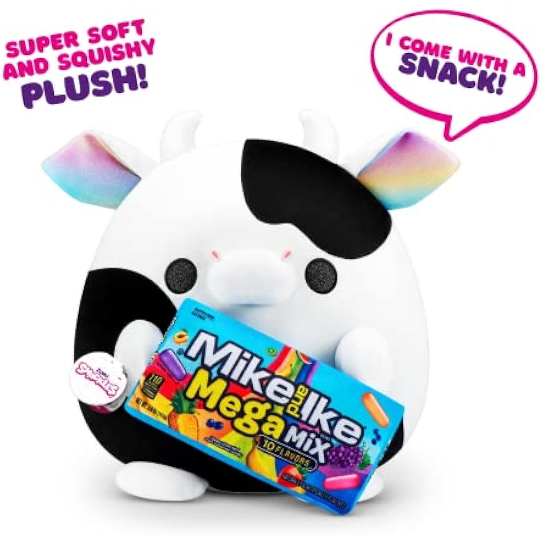 Snackles Series 1 Cow Plush – Mike and Ike Collectible Toy, 28 cm
