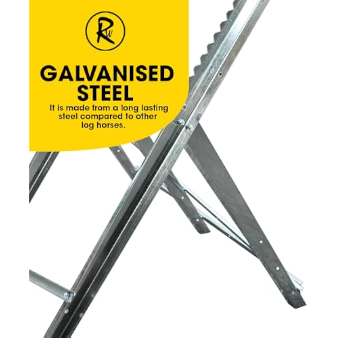 RocwooD Heavy Duty Metal Saw Horse – Foldable Steel Log Cutting Stand