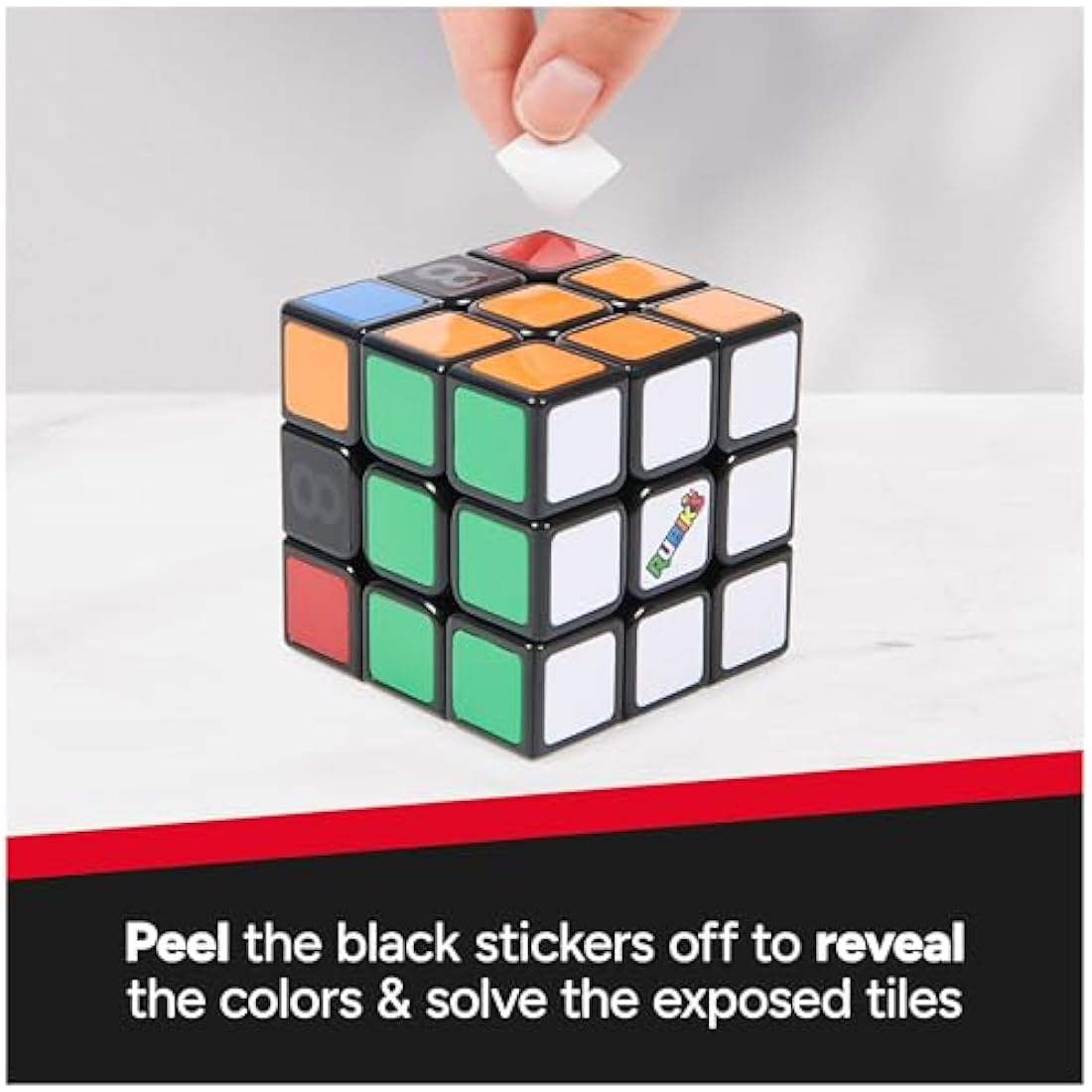 Rubik’s Coach Cube – 3x3 Learning Puzzle with Peel to Reveal Stickers
