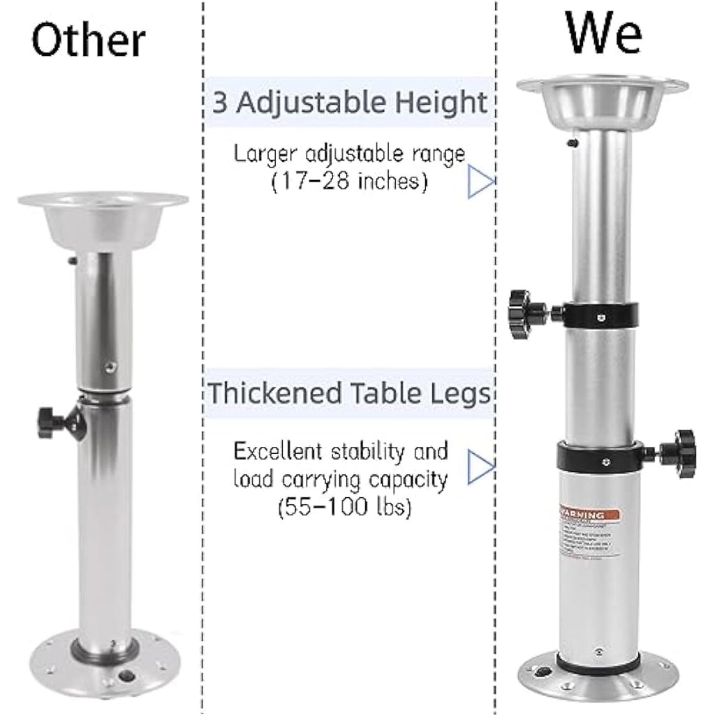 HWHongRV Adjustable RV Table Leg | 17-28" Aluminum Pedestal for Boats