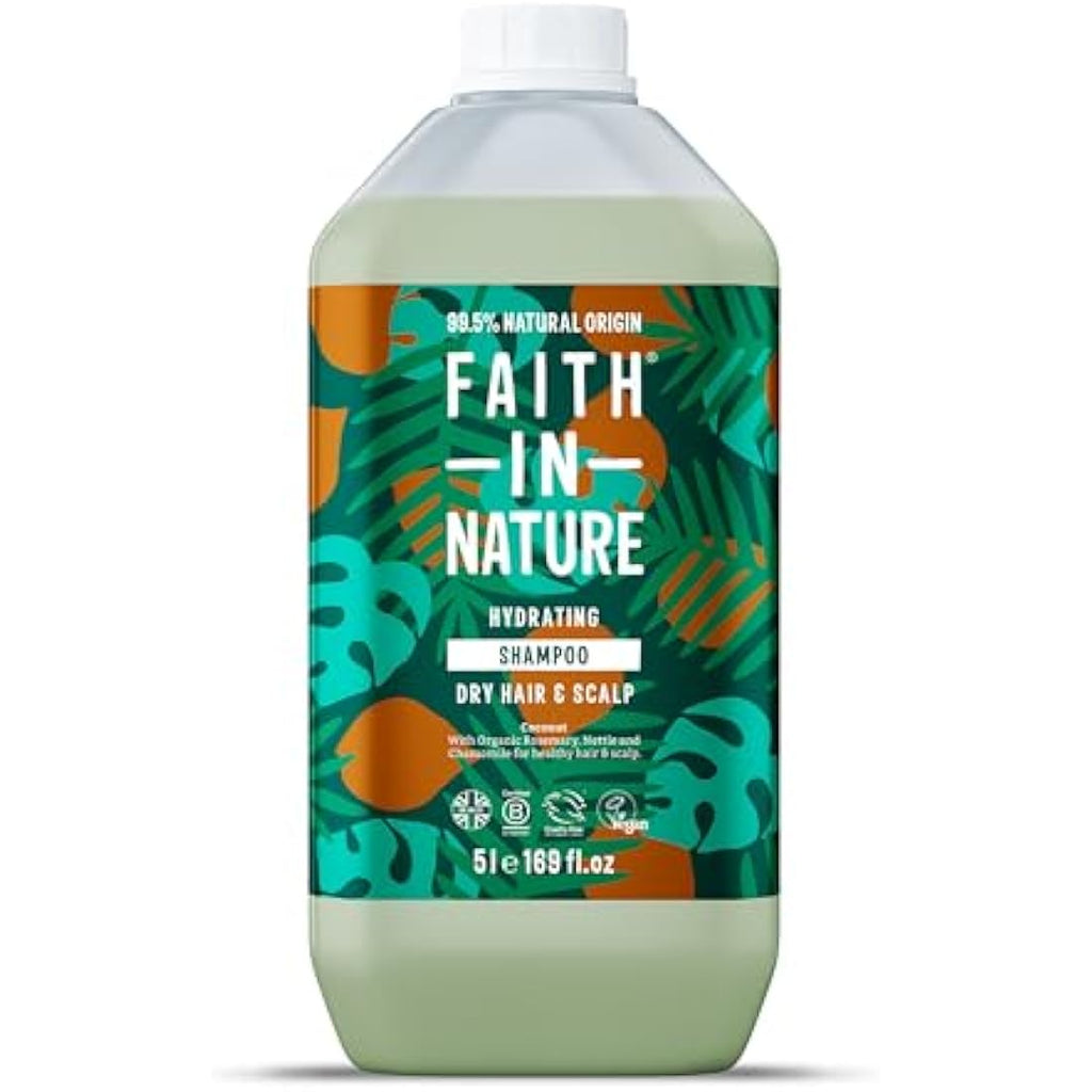 Faith In Nature Organic Coconut Hydrating Shampoo – 5L Refill Pack