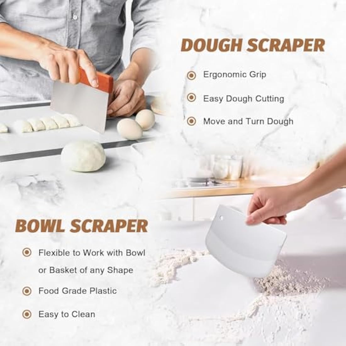 Sourdough Bread Proofing Basket Set | 2-Piece Rattan Kit