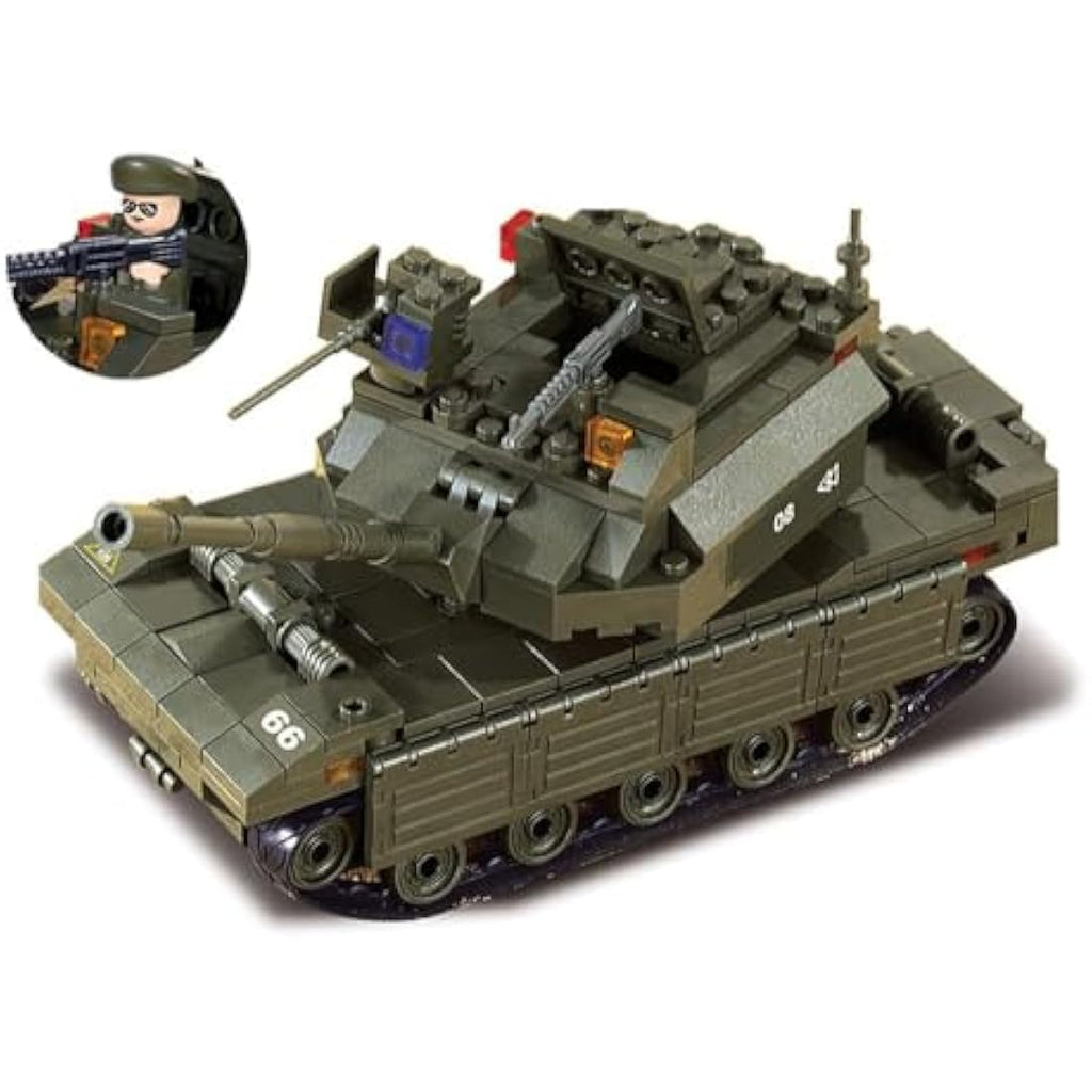 Sluban Army Field Battle Building Blocks Set with 7 Mini-Figures