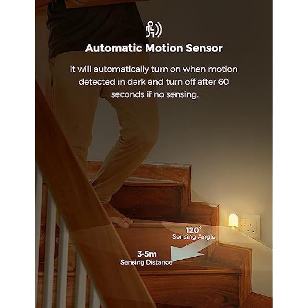 LOHAS-LED Motion Sensor Night Light | 3000K Warm White Plug-in | 2 Pack