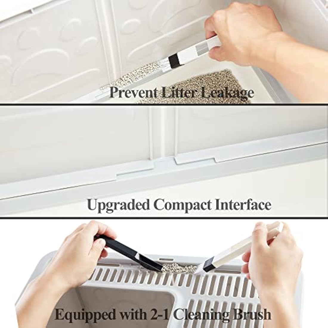 Vealind Top Entry Cat Litter Box with Drawer and 3-Way Locking Door