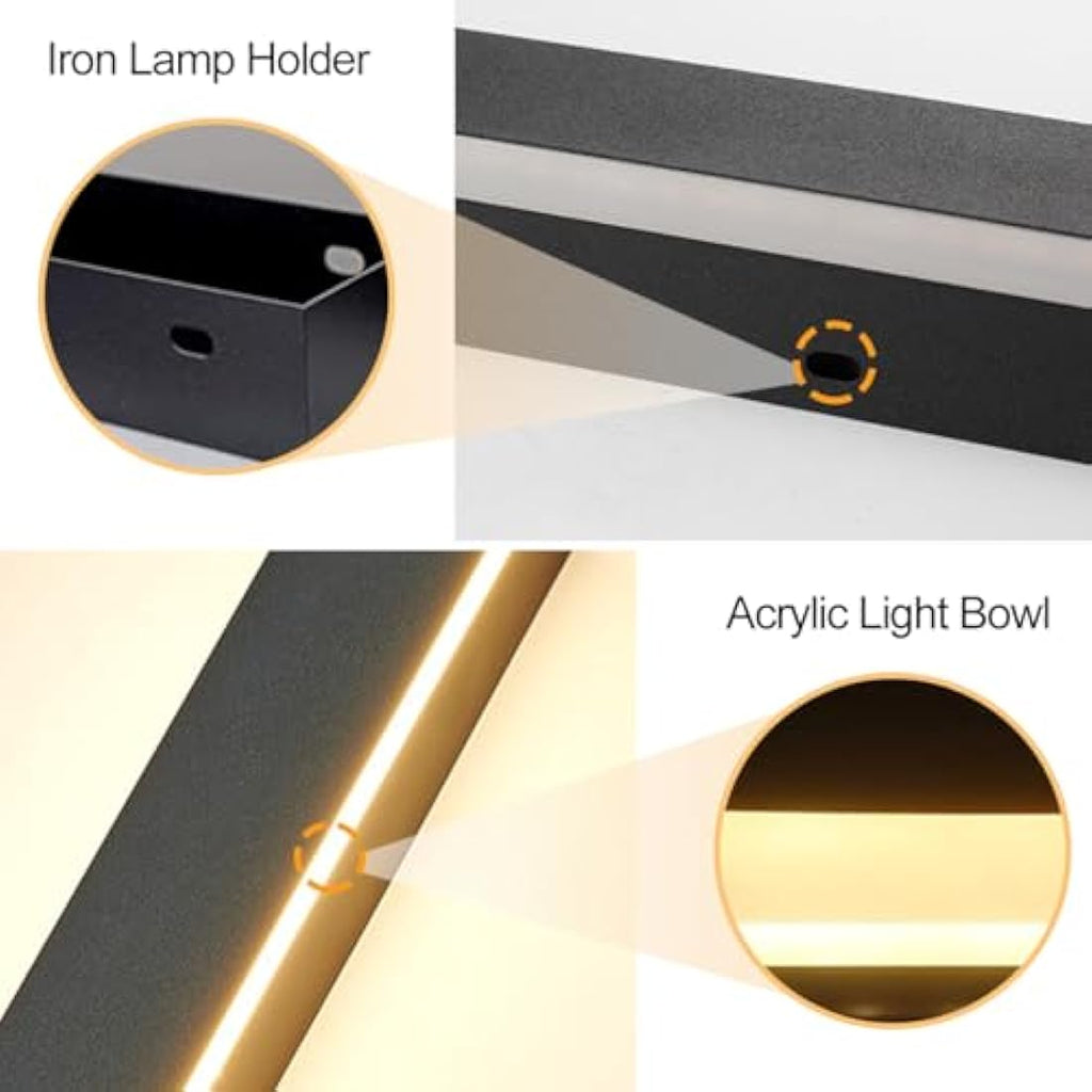 ZTWLEED 115CM LED Outdoor Wall Light | IP65 Waterproof 6000K Metal Sconce