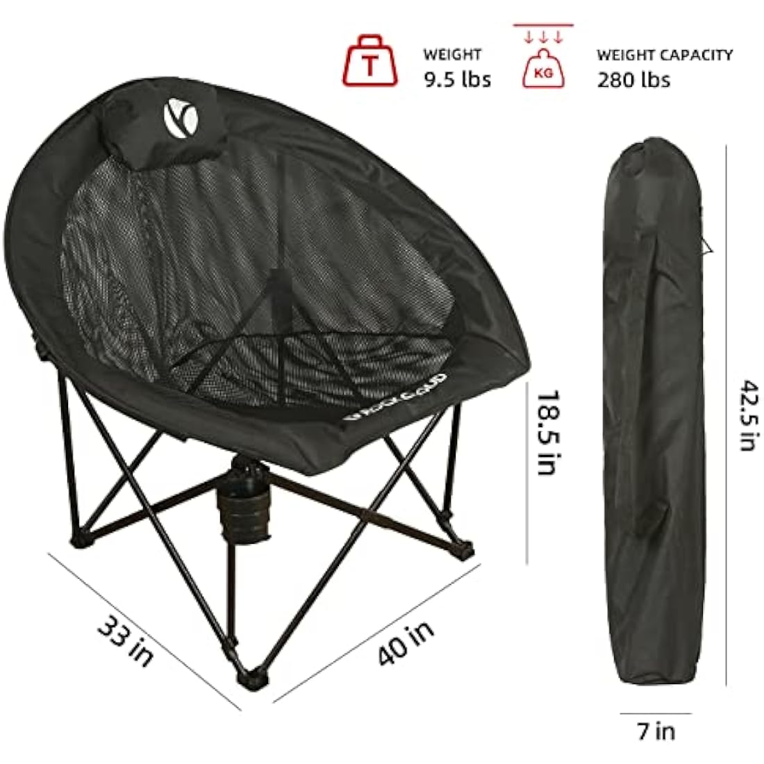 Rock Cloud Portable Camping Chair | Lightweight Folding Seat