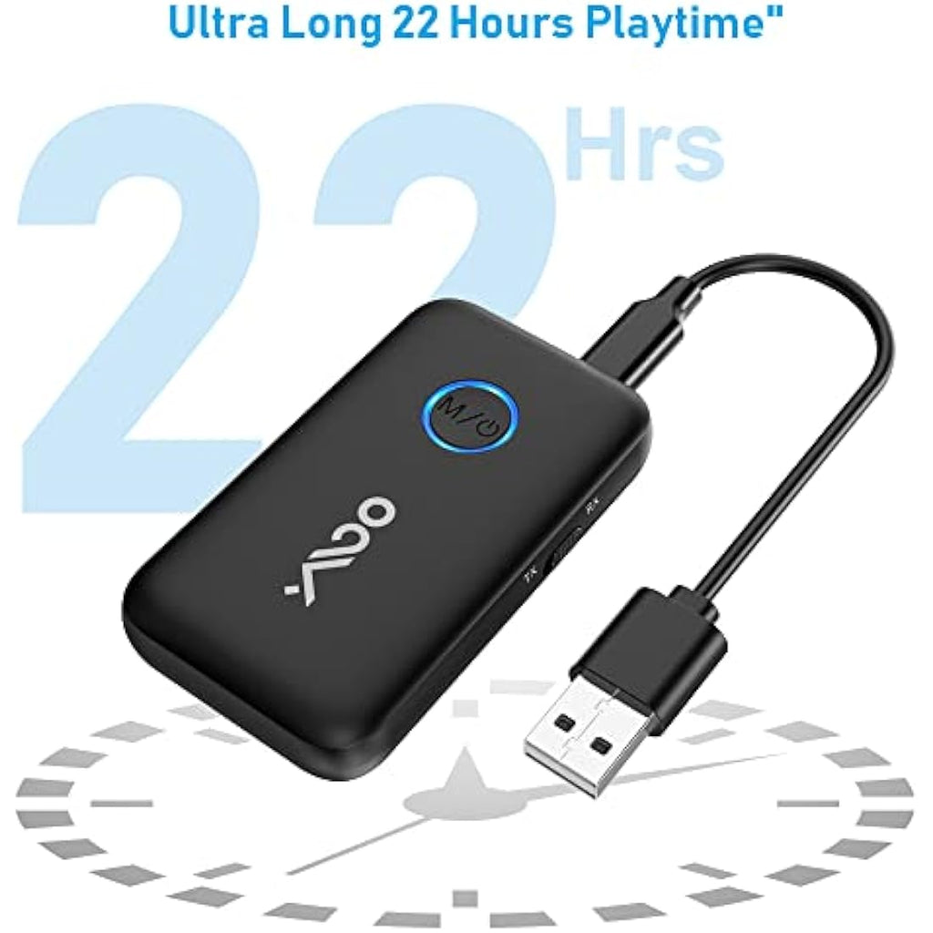 YMOO Bluetooth 5.3 Transmitter Receiver | 2-in-1 Audio Adapter for TV & Plane