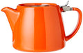 Forlife Stump Ceramic Teapot with Infuser, 18 oz, Carrot Orange