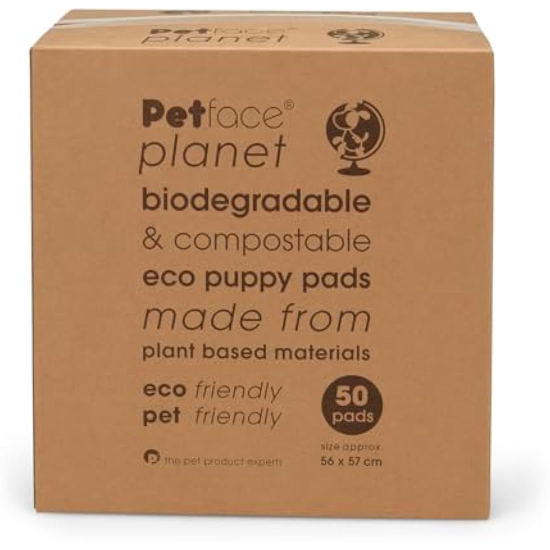 Petface Planet Biodegradable Puppy Training Pads | 50 Pack | 56x57cm