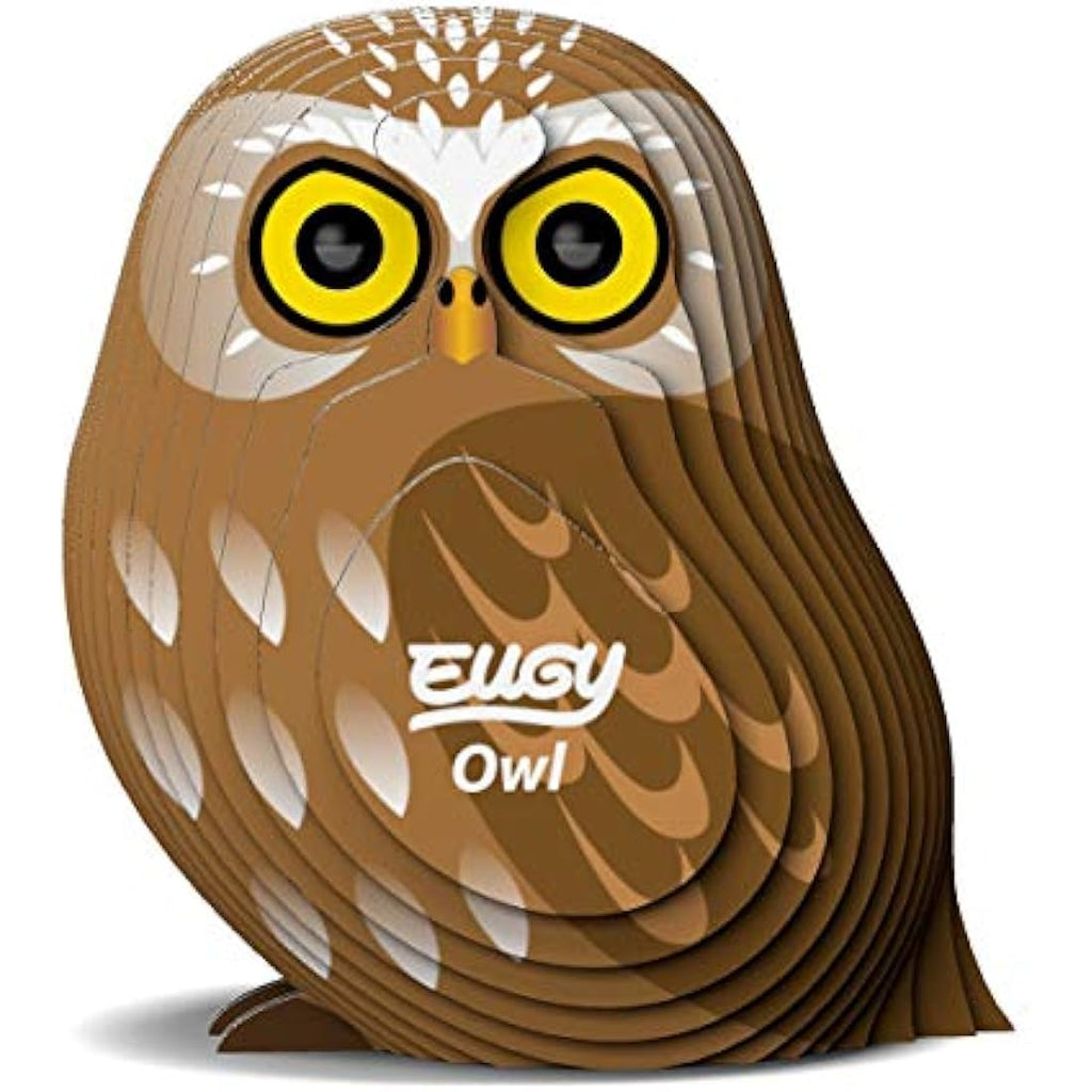 EUGY Owl 3D Paper Puzzle – Eco-Friendly Cardboard DIY Animal Figure