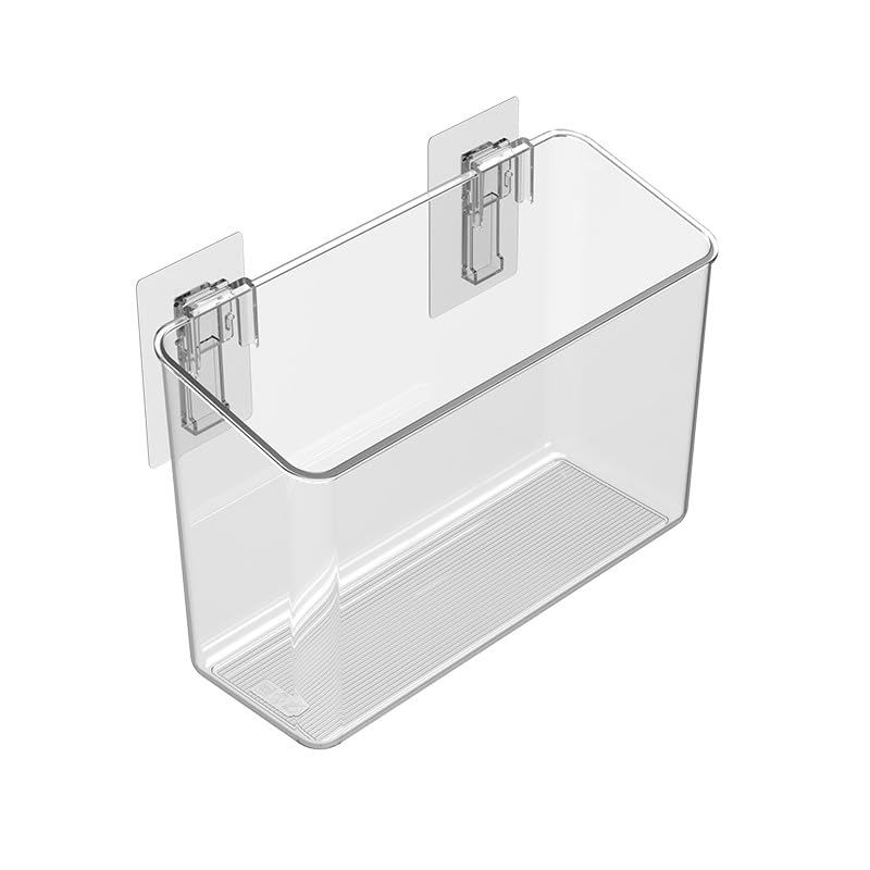 Amtido Self-Adhesive Shower Caddy – Clear PET Wall-Mounted Bathroom Shelf