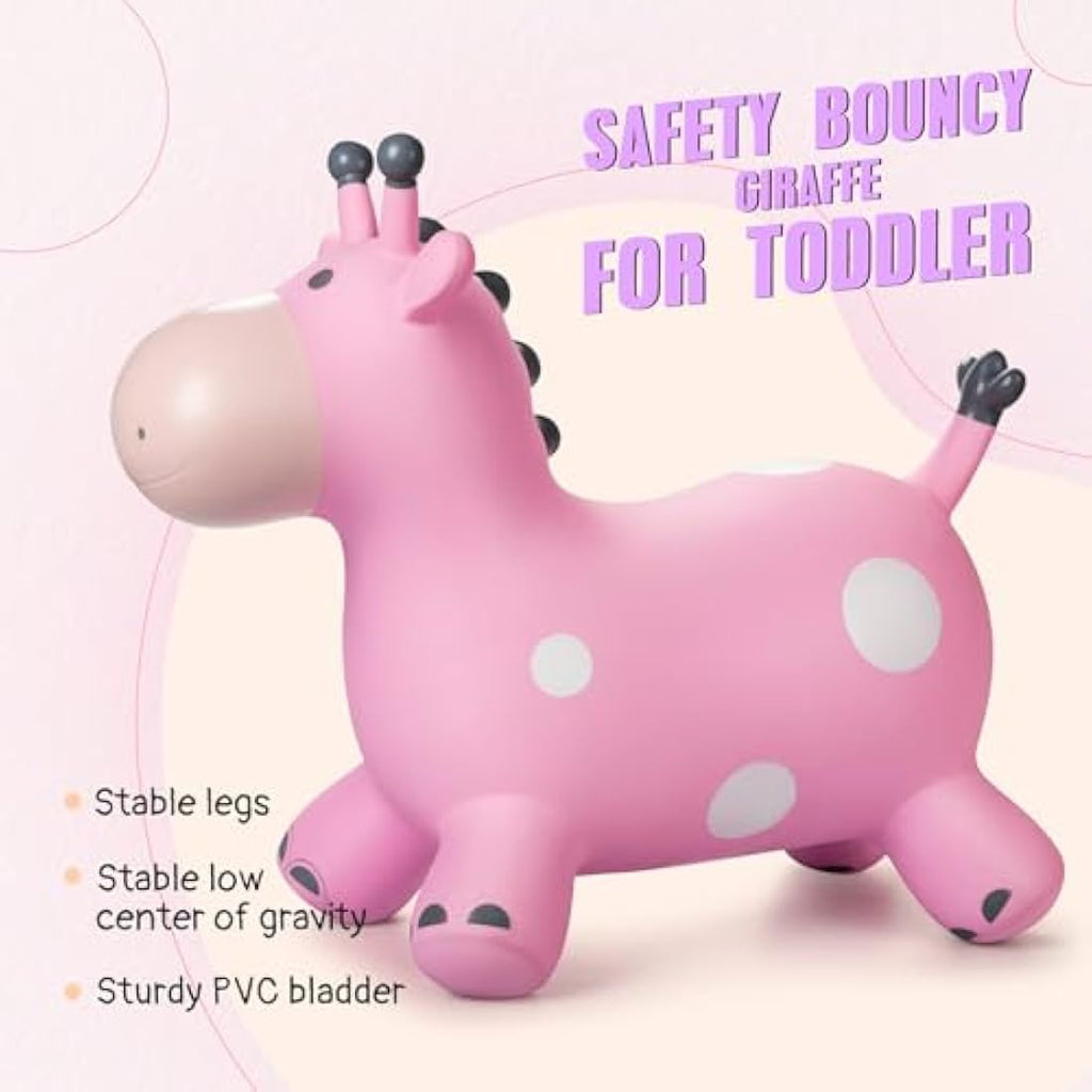 Inflatable Giraffe Bouncy Horse Hopper – Toddler Ride-on Toy