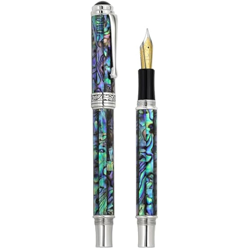 Xezo Maestro Abalone Shell Fountain Pen | Medium Nib | Platinum Plated