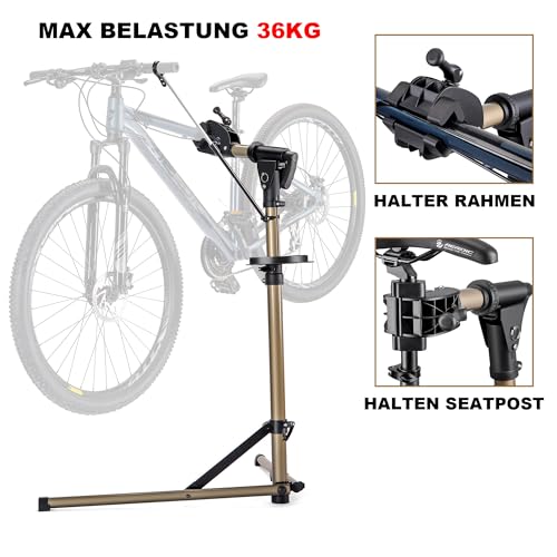 CXWXC Fahrrad Montageständer – E-Bike Reparaturständer bis 36kg, Faltbar