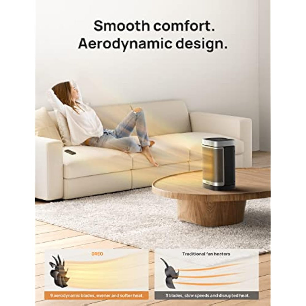 Dreo 1500W Portable Space Heater | 70° Oscillating PTC Ceramic Heater