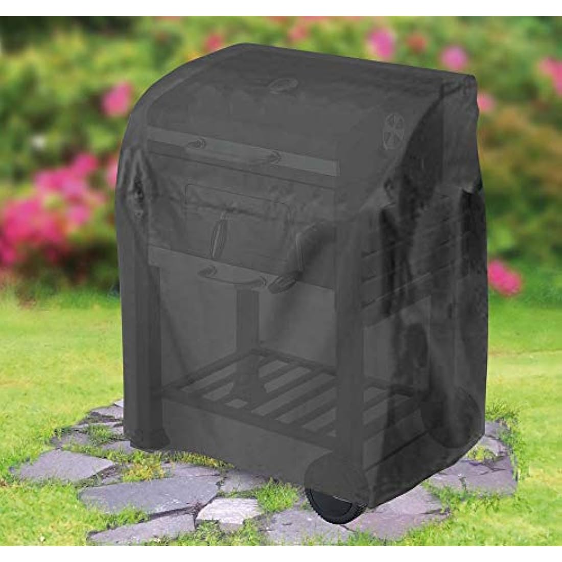 tepro Small Universal Trolley BBQ Cover – Black Waterproof PE/EVA