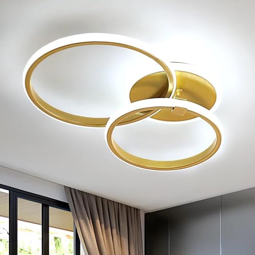 Comely 42W Modern LED Ceiling Light | Gold Flush Mount Chandelier