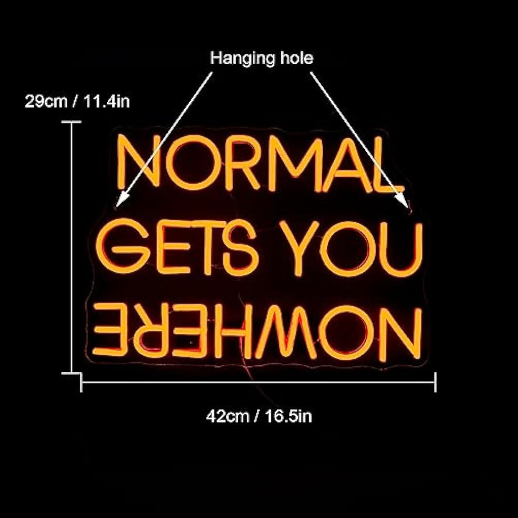 Wanxing Normal Gets You Nowhere Neon Sign | Red LED Wall Decor for Bar