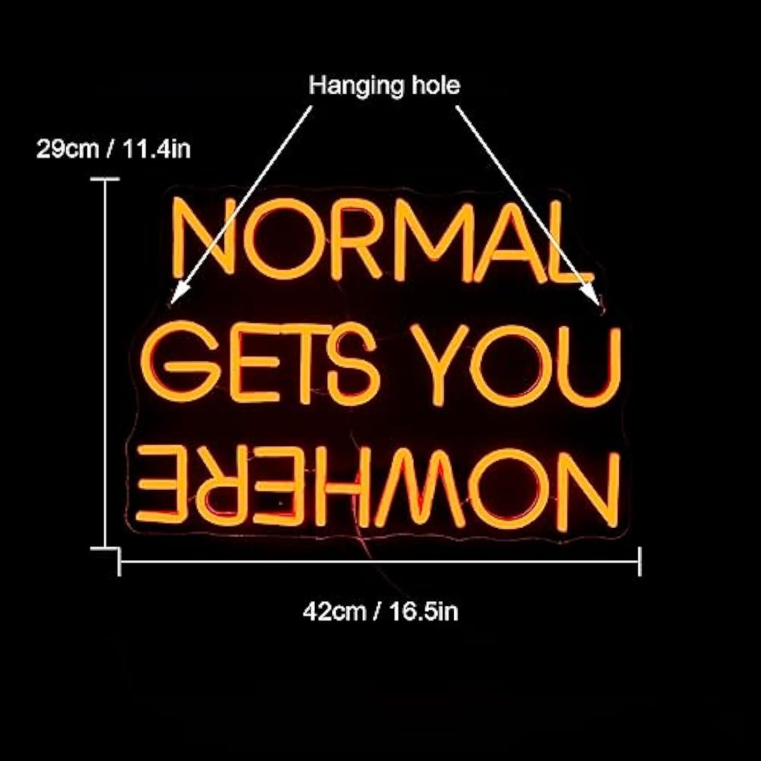 Wanxing Normal Gets You Nowhere Neon Sign | Red LED Wall Decor for Bar