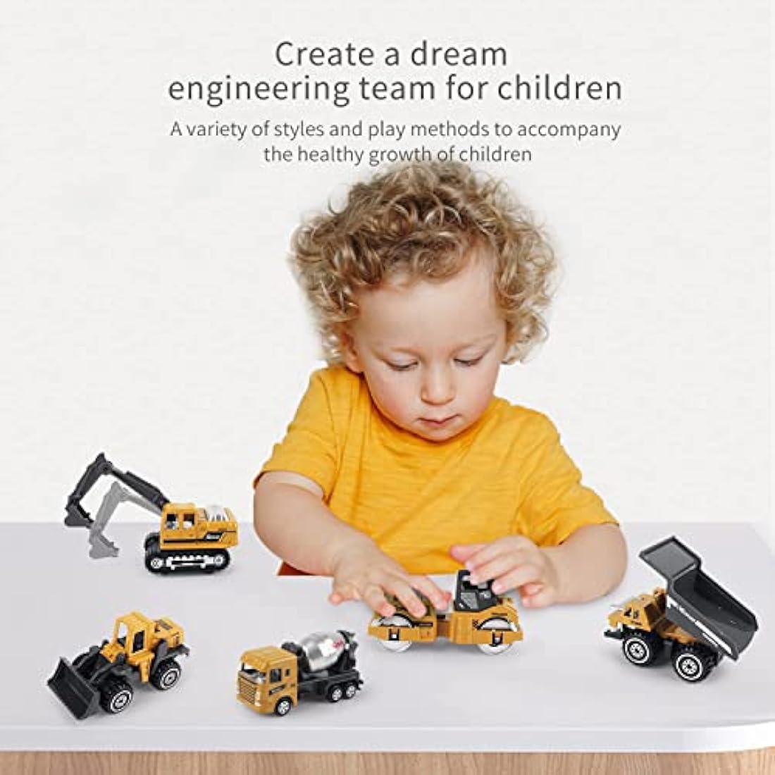 6-Pack Diecast Construction Vehicle Toy Set for Boys