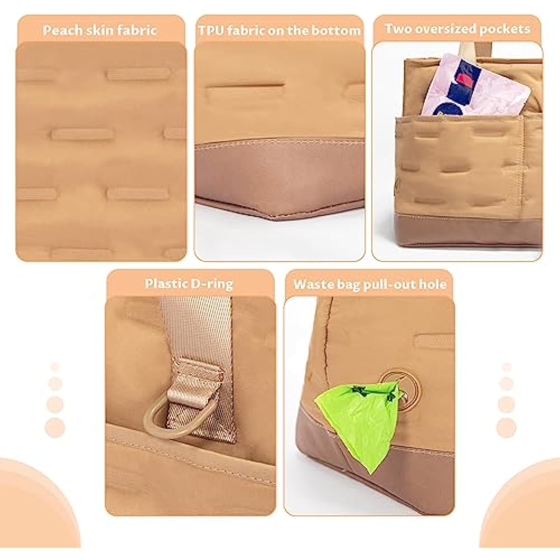 Petsfit Soft-Sided Dog Carrier Bag | Warm Pet Tote with TPU Bottom - Khaki