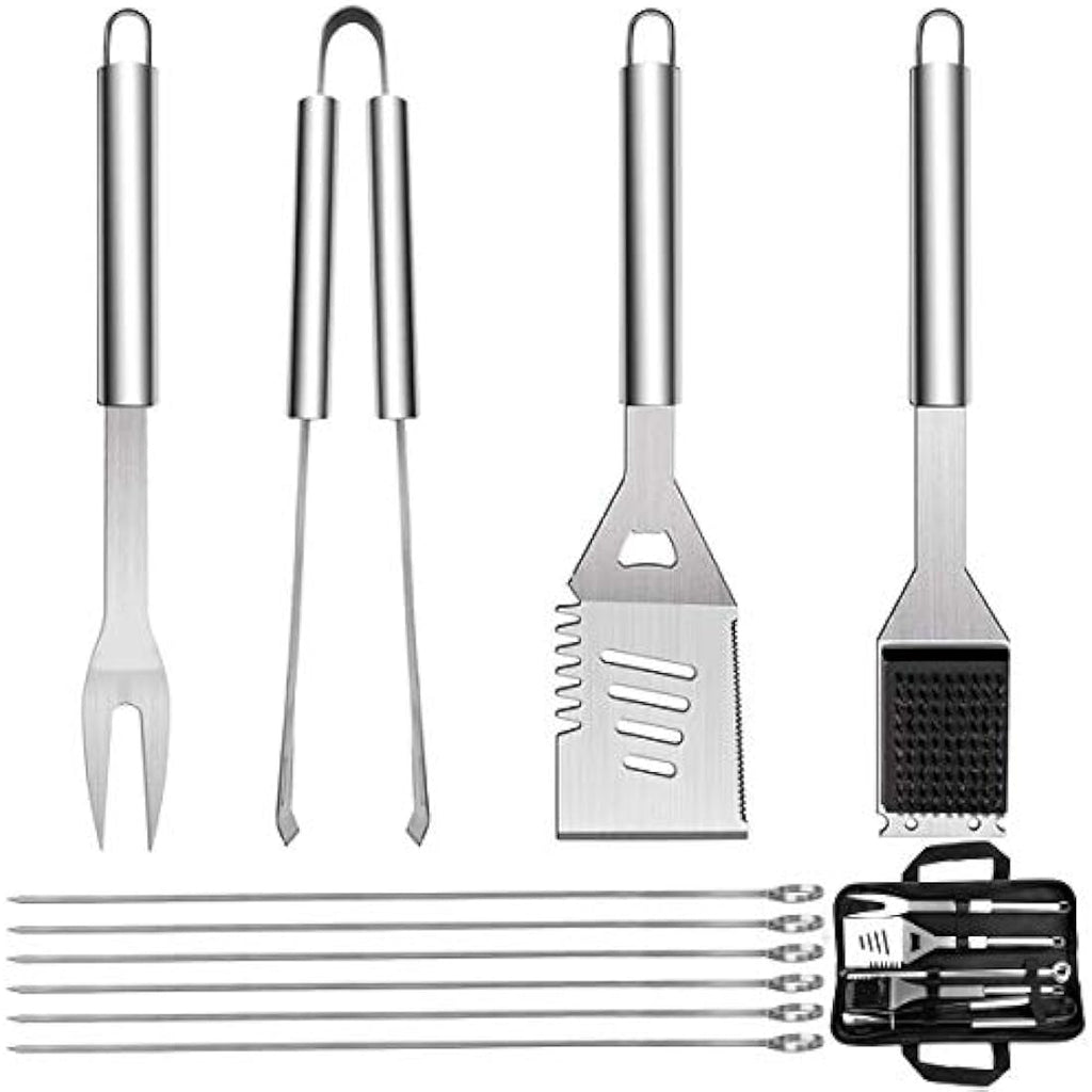 10-Piece Stainless Steel BBQ Tool Set with Storage Bag