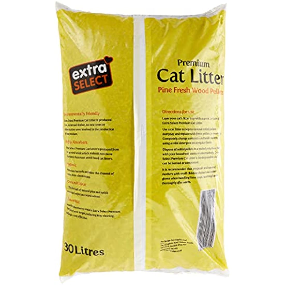 Extra Select Wood Cat Litter – 30L Biodegradable Pine Pellets