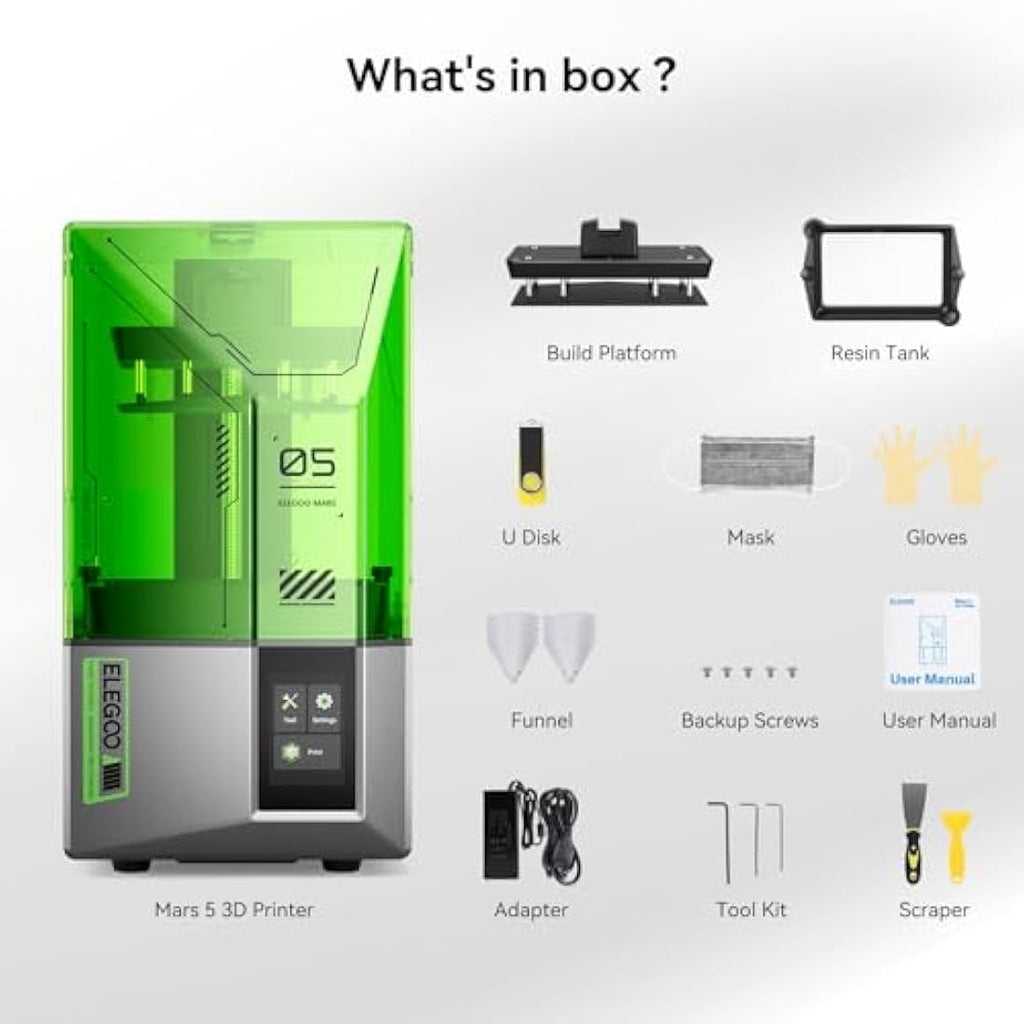 ELEGOO Mars 5 Resin 3D Printer – 4K MSLA with Auto-Leveling