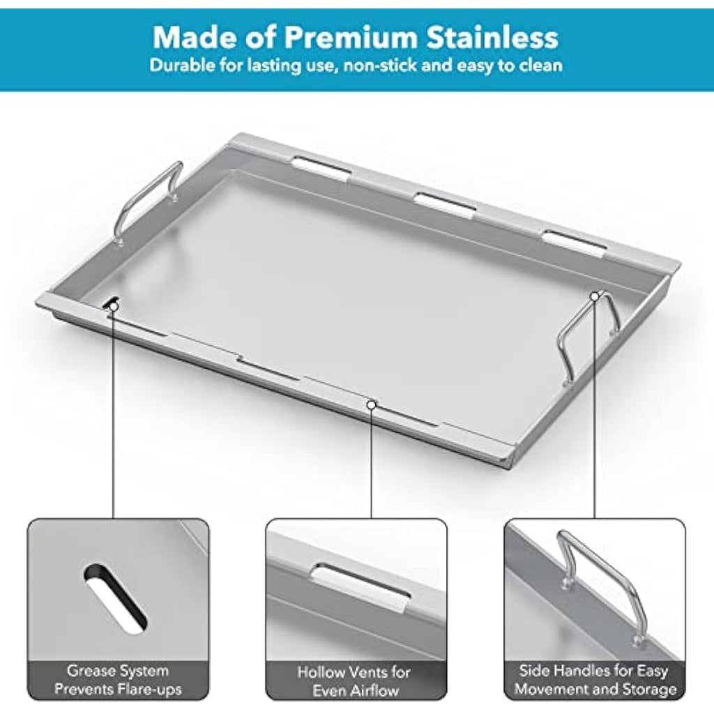 Onlyfire Stainless Steel Griddle Plancha for Weber Spirit 300/400 Series