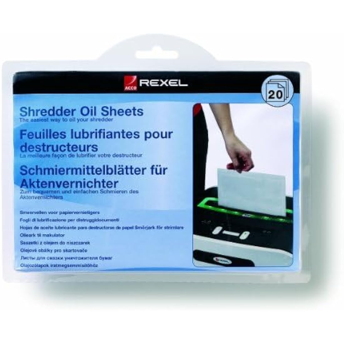 Rexel Shredder Oil Sheets – Maintenance & Care Pack of 20, A5 Size