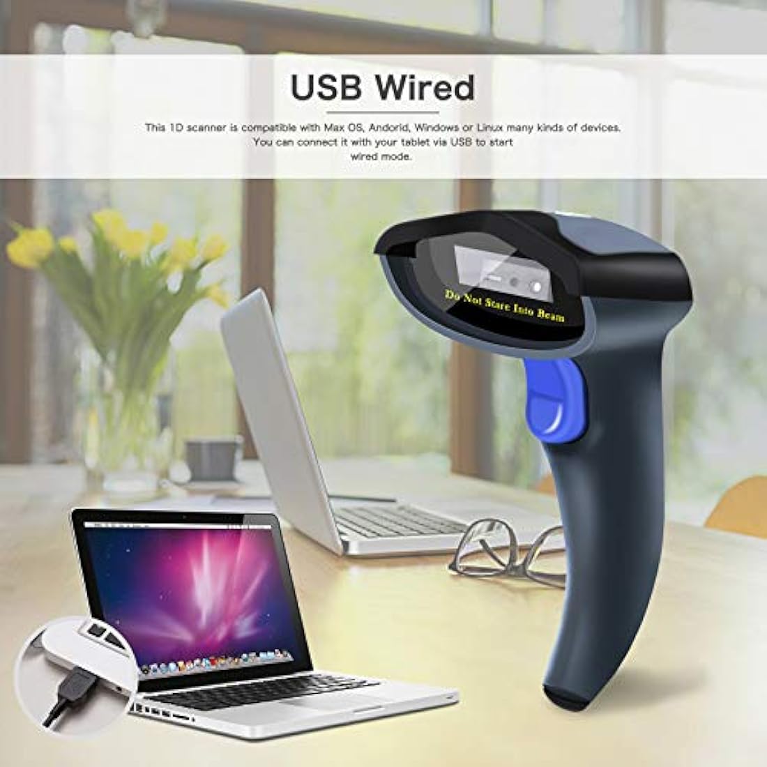 NETUM 2D QR Barcode Scanner – Handheld USB Wired Imager for POS