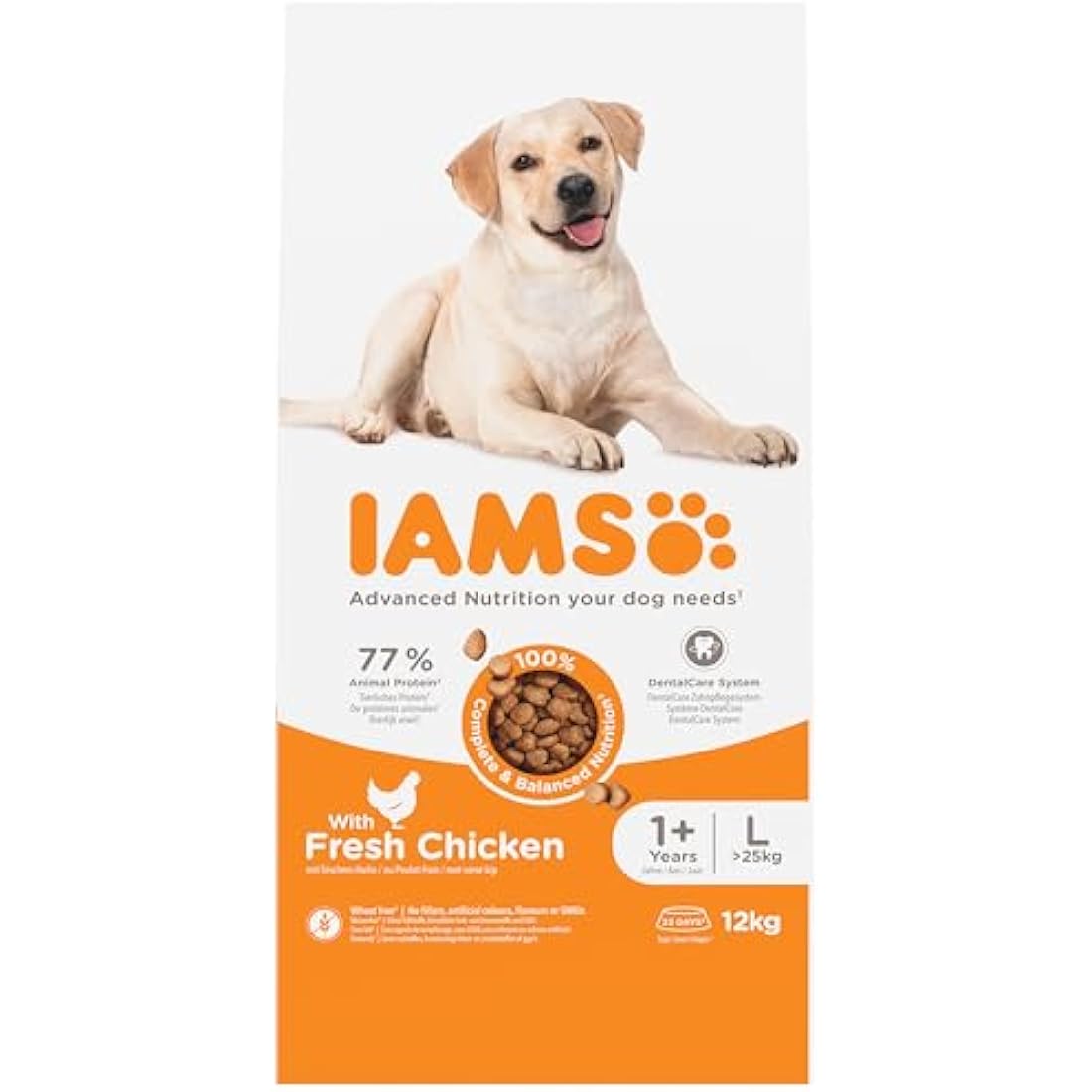 IAMS Adult Large Breed Dry Dog Food – Chicken & DentalCare – 12kg
