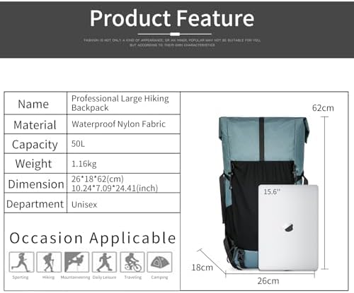 Power King 40L-50L Hiking Backpack | X-PAC Scratch-Proof Rucksack