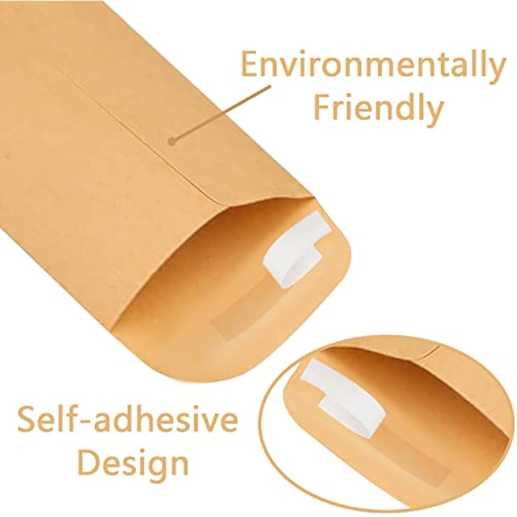 100Pcs Kraft Paper Seed Envelopes | Self-Adhesive Coin Packets
