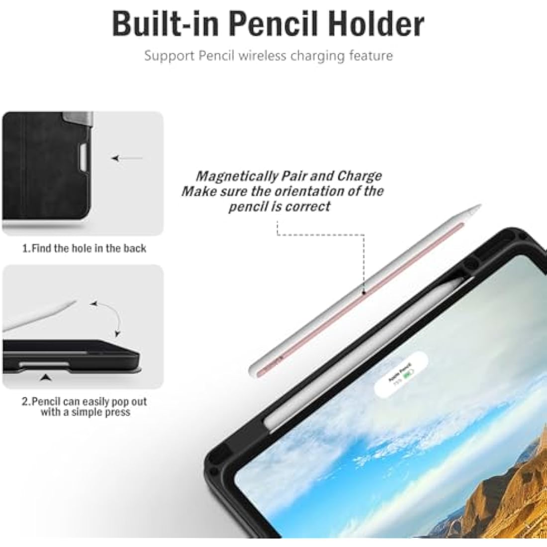 Antbox iPad Pro 13 inch Case (M4) 2024 | PU Leather Cover with Pencil Holder