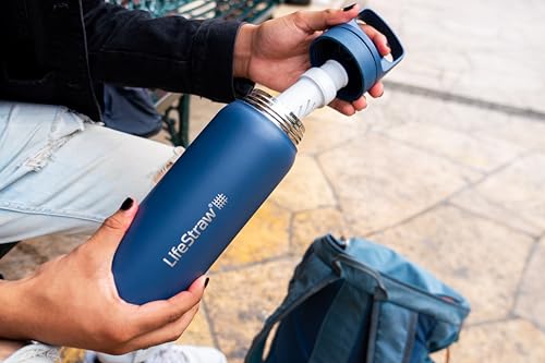 LifeStraw Go Series Insulated Stainless Steel Water Filter Bottle, 24oz