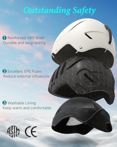 RIOROO Ski Helmet | Adjustable Vents Snowboard Helmet for Men & Women