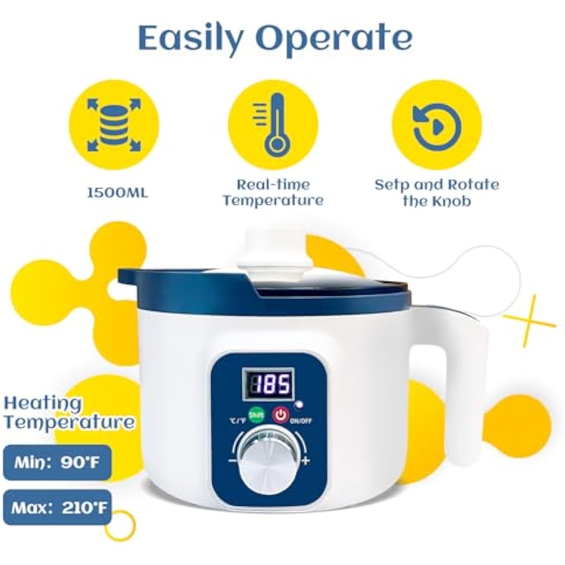 KQU Electric Wax Melter – Digital Candle Making Pot with Non-Stick Spout