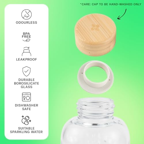 waterdrop Glass Starter Set – 600ml Borosilicate Bottle & 18 Cubes