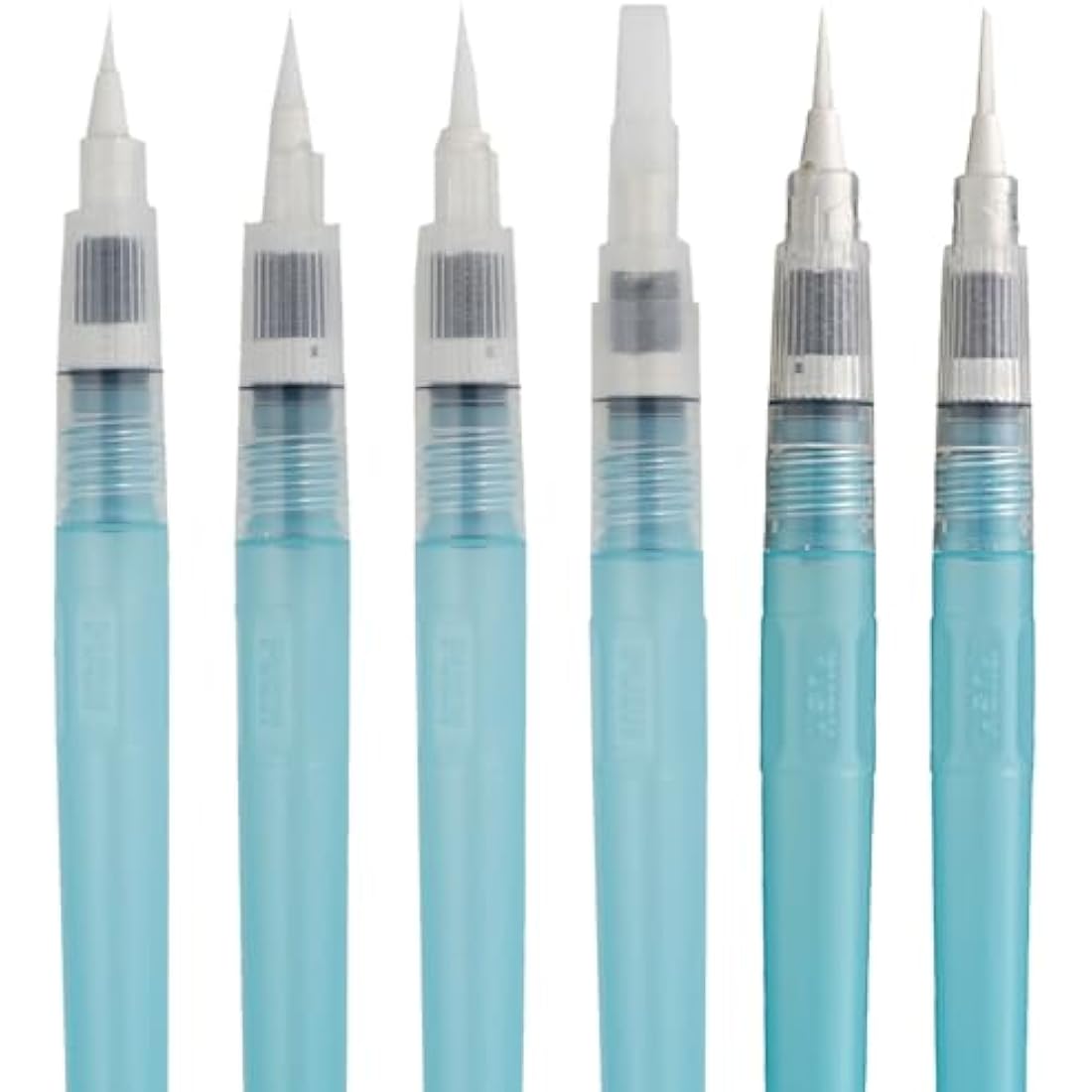 Kuretake Water Brush Pen Set - 6 Long Japanese Menso Watercolor Pens
