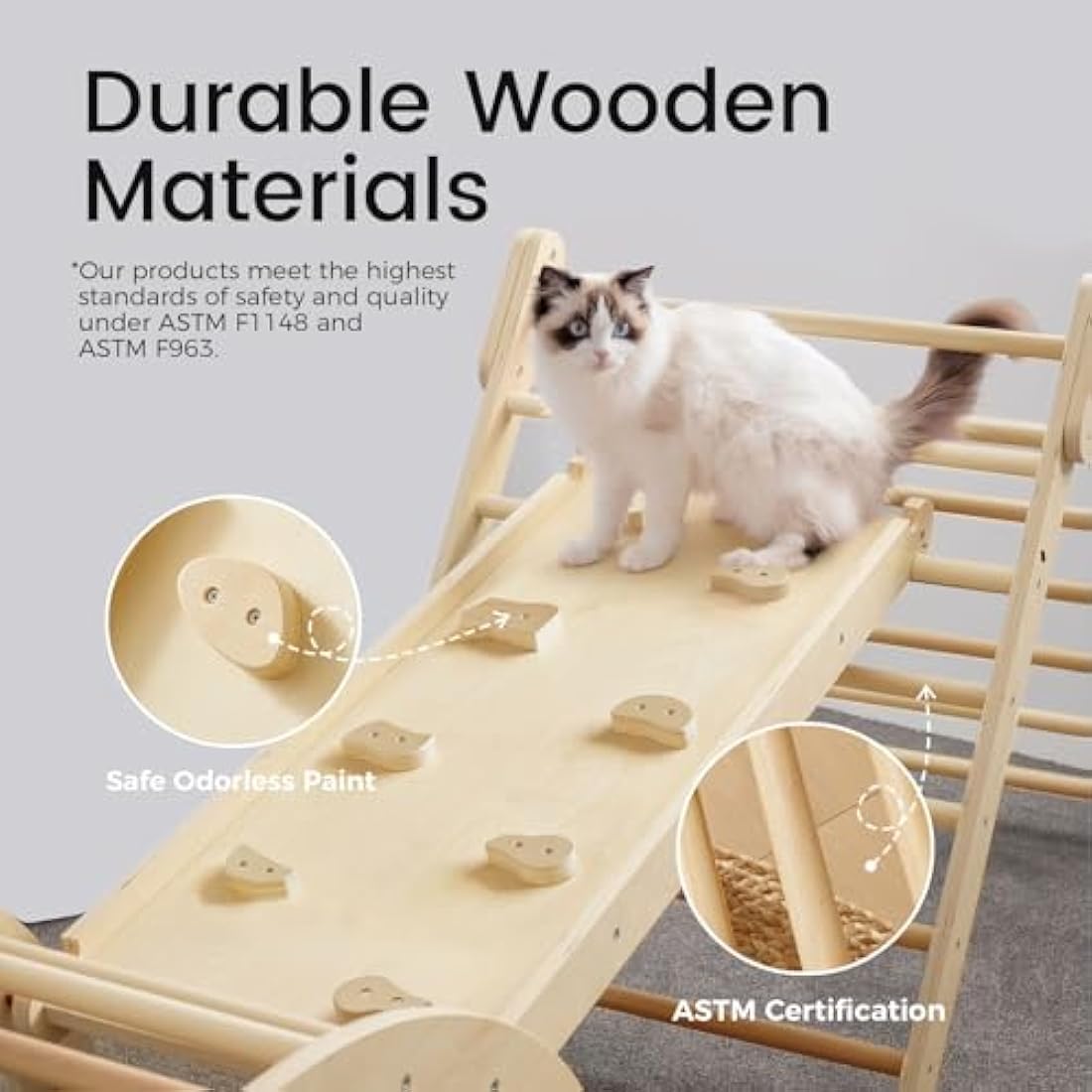 3-in-1 Foldable Wooden Montessori Climbing Triangle Set
