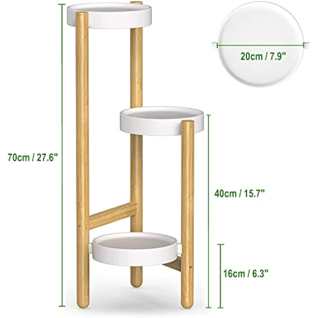 Jolof Store 3-Tier Bamboo Plant Stand – Tall Indoor Corner Display Rack